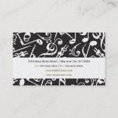 Carte De Visite Chanson de chant d'artiste de motif de notes (Dos)