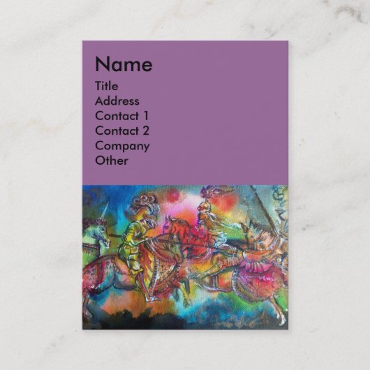 CARTE DE VISITE CHANSON DE ROLAND/ COMBAT DES CHEVALIERS EN TOURNO (Devant)