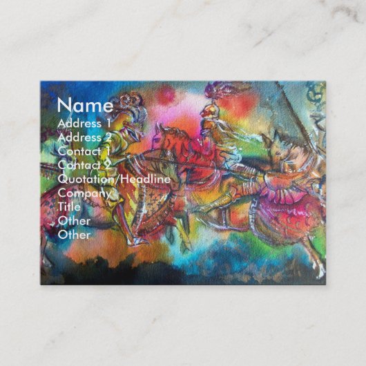 CARTE DE VISITE CHANSON DE ROLAND/ COMBAT DES CHEVALIERS EN TOURNO (Devant)