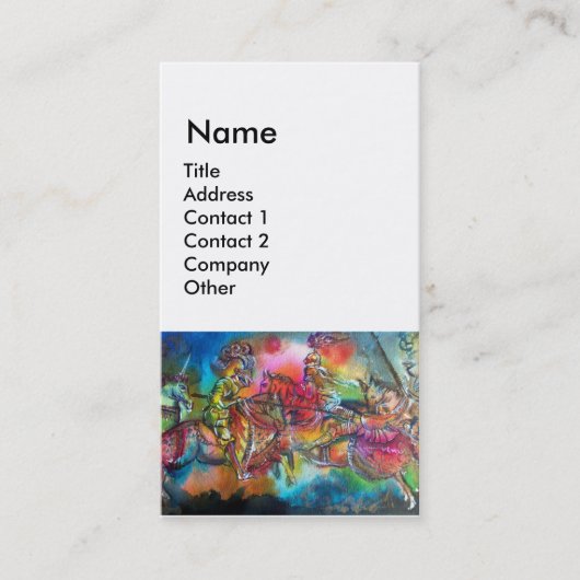 CARTE DE VISITE CHANSON DE ROLAND/ COMBAT DES CHEVALIERS EN TOURNO (Devant)