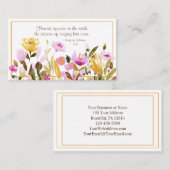 Carte De Visite Chanson de Salomon 2:12 Des fleurs apparaissent su (Devant / Derrière)