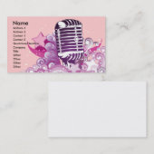 Carte De Visite chant diva vintage microphone vecteur (Devant / Derrière)