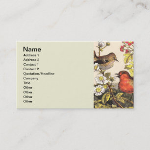 Carte De Visite Chant d'oiseaux du printemps vintage botanique flo