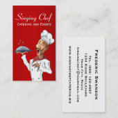 Carte De Visite Chanter Chef Restauration ou Planification d'événe (Devant / Derrière)