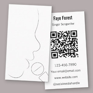 Carte De Visite Chanteur Compositeur & Professeur de Voix QR Code