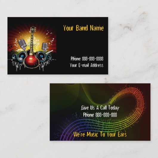 Carte de visite chanteur de bande (Devant / Derrière)