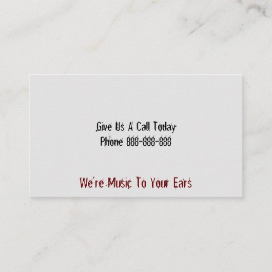 Carte de visite chanteur de bande (Dos)