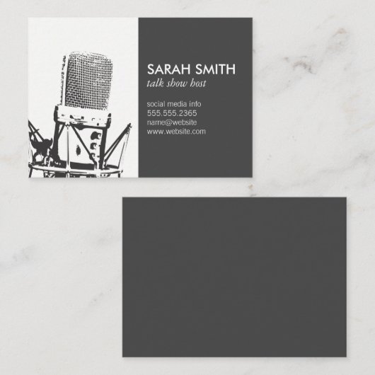 Carte De Visite Chanteur de microphone (Devant / Derrière)