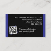 Carte De Visite Chanteur D'opéra Professeur De Chant Musicien Code (Dos)