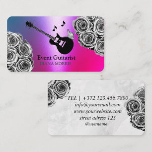Carte De Visite Chanteur Guitariste Musicien Pour Événement
