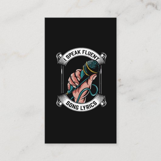 Carte De Visite Chanteur Microphone Paroles Fluent Song Karaoke Lo (Devant)