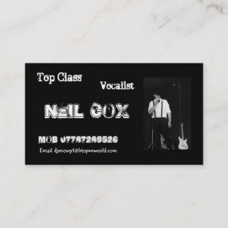 Carte De Visite Chanteur Neil Cox
