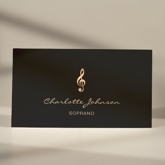 Carte De Visite Chanteur professionnel Soprano Gold Treble Clef