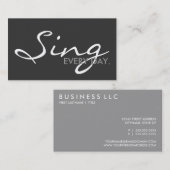 Carte De Visite CHANTEZ chaque jour. (couleur personnalisable) (Devant / Derrière)