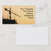 Carte De Visite Chantier de construction au coucher du soleil (Devant / Derrière)