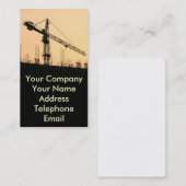 Carte De Visite Chantier de construction avec la grande grue (Devant / Derrière)