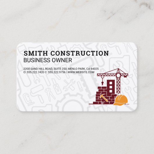 Carte De Visite Chantier de construction | Casque de chantier (Devant)