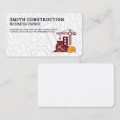 Carte De Visite Chantier de construction | Casque de chantier (Devant / Derrière)