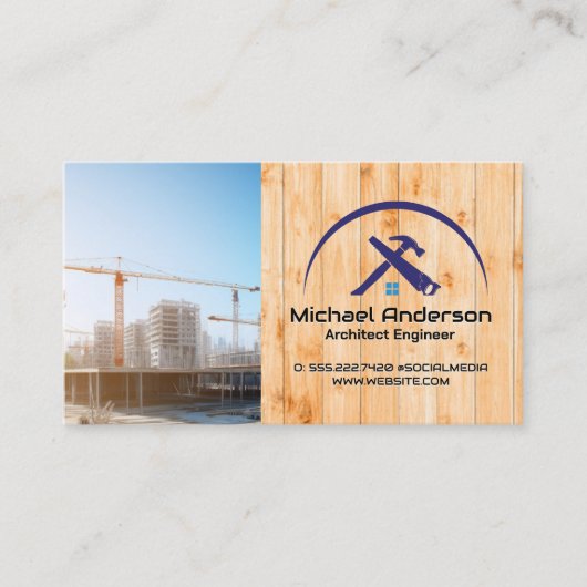 Carte De Visite Chantier de construction | Chef de projet | Bâtiss (Devant)