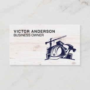 Carte De Visite Chantier de construction Col bleu