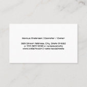 Carte De Visite Chantier de construction | Entrepreneur général |  (Dos)