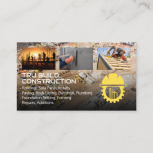 Carte De Visite Chantier de construction Entrepreneur général