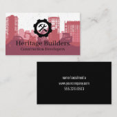 Carte De Visite Chantier de construction | Entrepreneurs (Devant / Derrière)