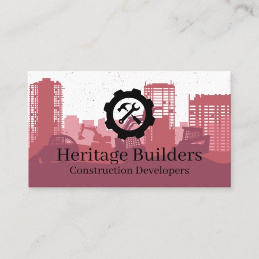 Carte De Visite Chantier de construction | Entrepreneurs (Devant)