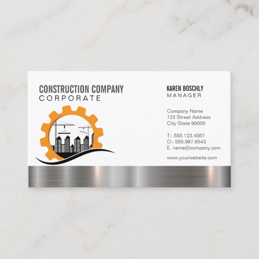 Carte De Visite Chantier de construction | Entreprise générale de (Devant)