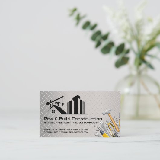 Carte De Visite chantier de construction | Outils Builder (Debout devant)