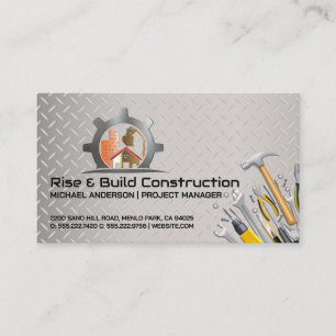 Carte De Visite Chantier de construction Outils de cols bleus