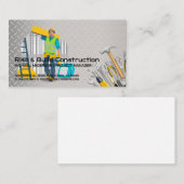 Carte De Visite Chantier de construction | Ouvrier du bâtiment (Devant / Derrière)
