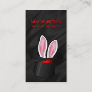 Carte De Visite Chapeau de magicien lapin magie haut-de-forme sati
