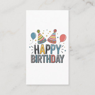 Carte De Visite Chapeaux de fête d'anniversaire joyeux