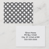 Carte De Visite Charbon et Pois blancs (Devant / Derrière)