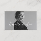 Carte De Visite Charcoal Grey Script moderne Luxe Immobilier (Devant)