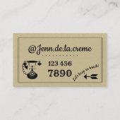 Carte De Visite Chardon floral vintage (Dos)