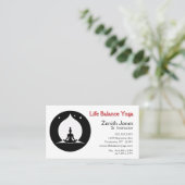 Carte De Visite Chargeur Lotus Position et Flame Yoga (Debout devant)