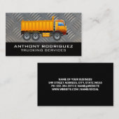 Carte De Visite Chariot de construction | Arrière - plan métalliqu (Devant / Derrière)