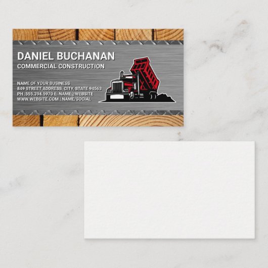 Carte De Visite Chariot de construction | Constructeurs (Devant / Derrière)