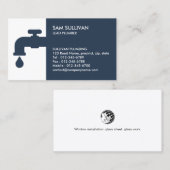 Carte De Visite Chariot de plomberie à fuiter Faucet Home Réparati (Devant / Derrière)