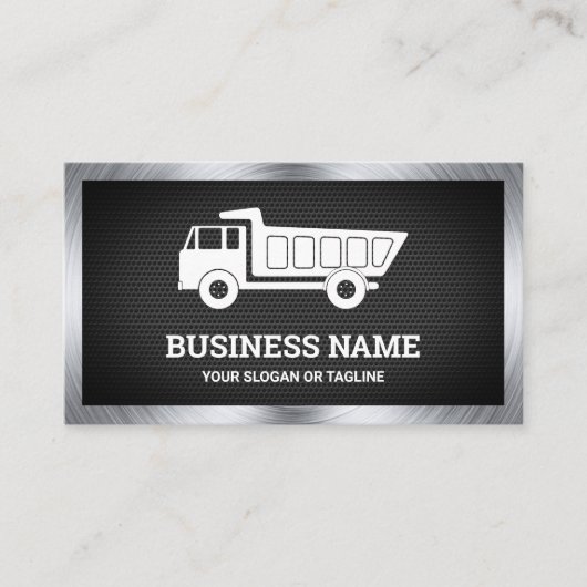 Carte De Visite Chariot de vidage de construction en maille noire (Devant)