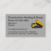 Carte De Visite Chariot de vidange de construction (Devant)