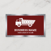 Carte De Visite Chariot de vidange de construction rouge foncé (Devant)