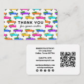 Carte De Visite Chariots de Noël Merci de commande client QR Code (Devant / Derrière)