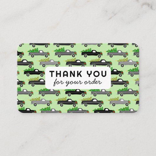 Carte De Visite Chariots de Noël Merci de commande client QR Code (Devant)