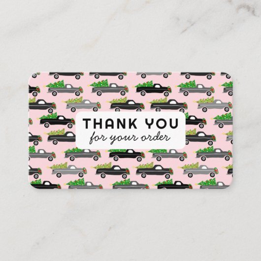 Carte De Visite Chariots de Noël Merci de commande client QR Code (Devant)