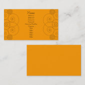 Carte De Visite Charleston - orange (Devant / Derrière)