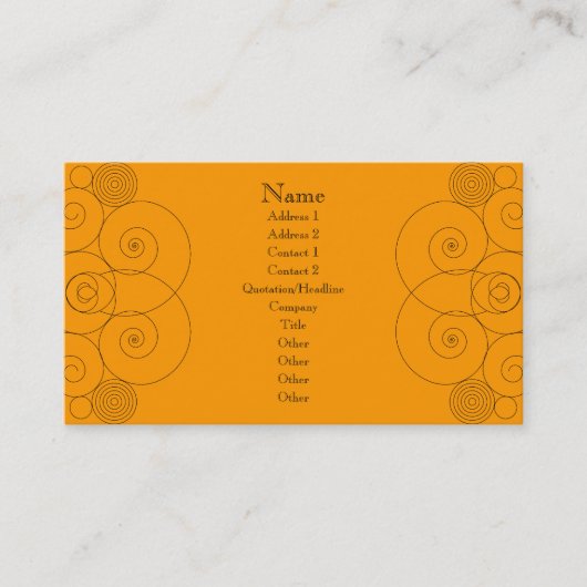 Carte De Visite Charleston - orange (Devant)