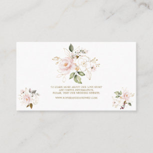Carte De Visite Charm Pink Blush Gold Floral Mariage Website